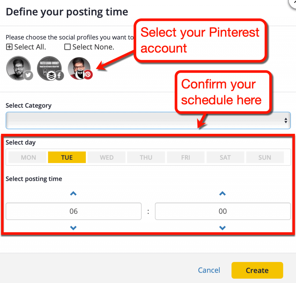 Defining Posting Times in SocialBee