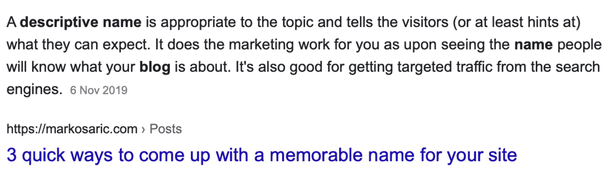 Descriptive Blog Names