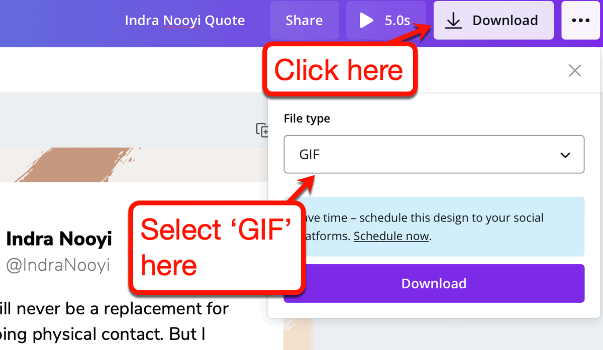 ownloading Canva Designs as an Animated GIF