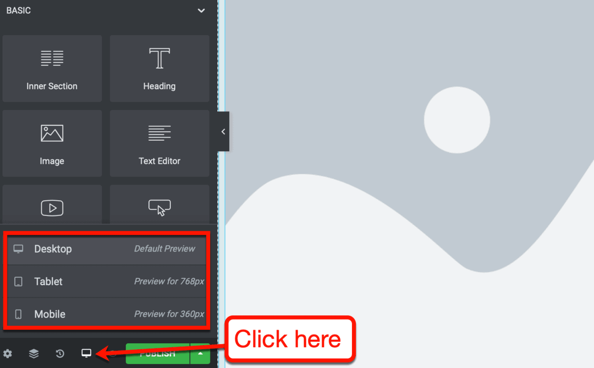 Elementor Responsive Mode