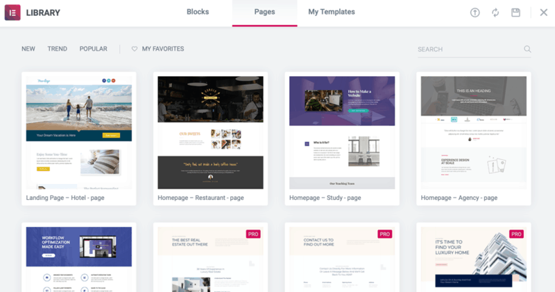 Elementor Site Templates