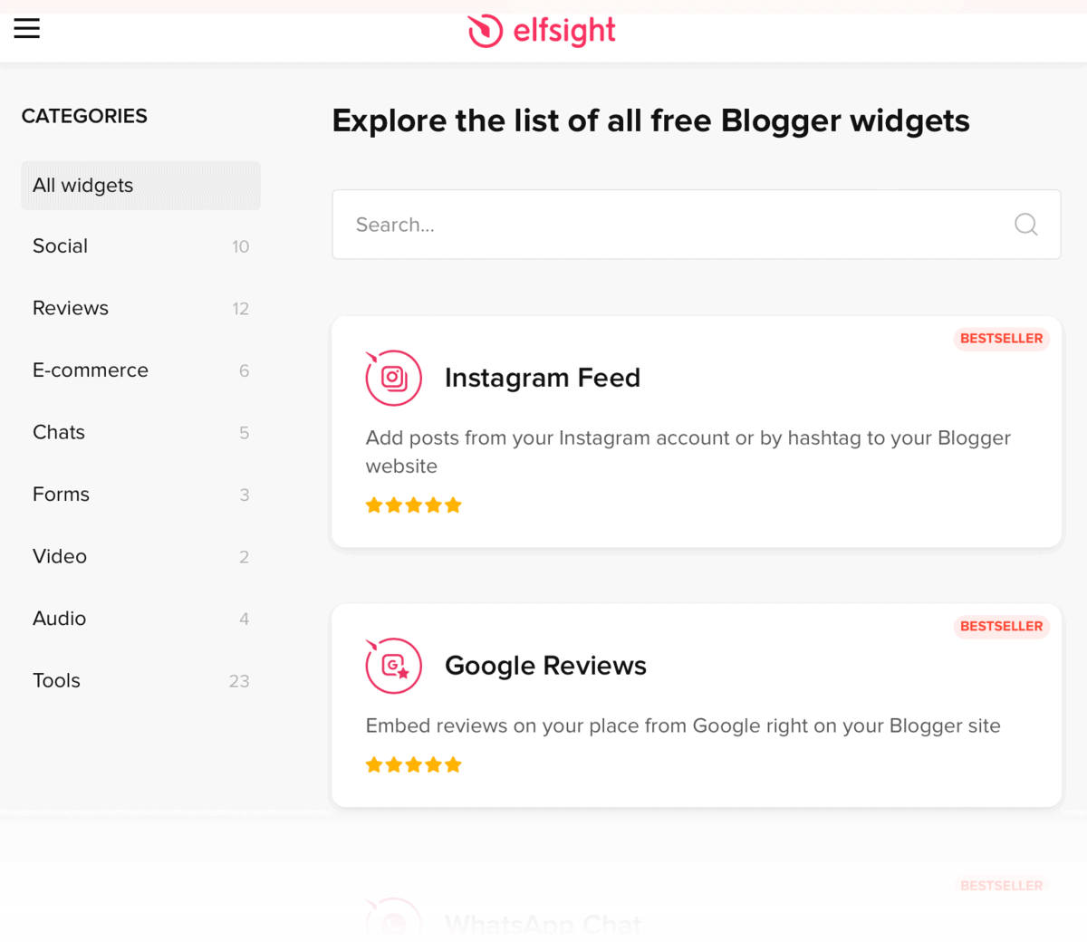 Elfsight Blogger Widgets
