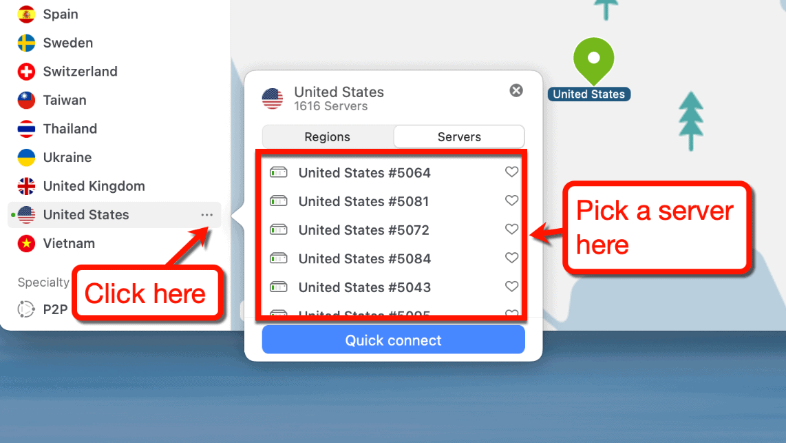 Different US Server Regions