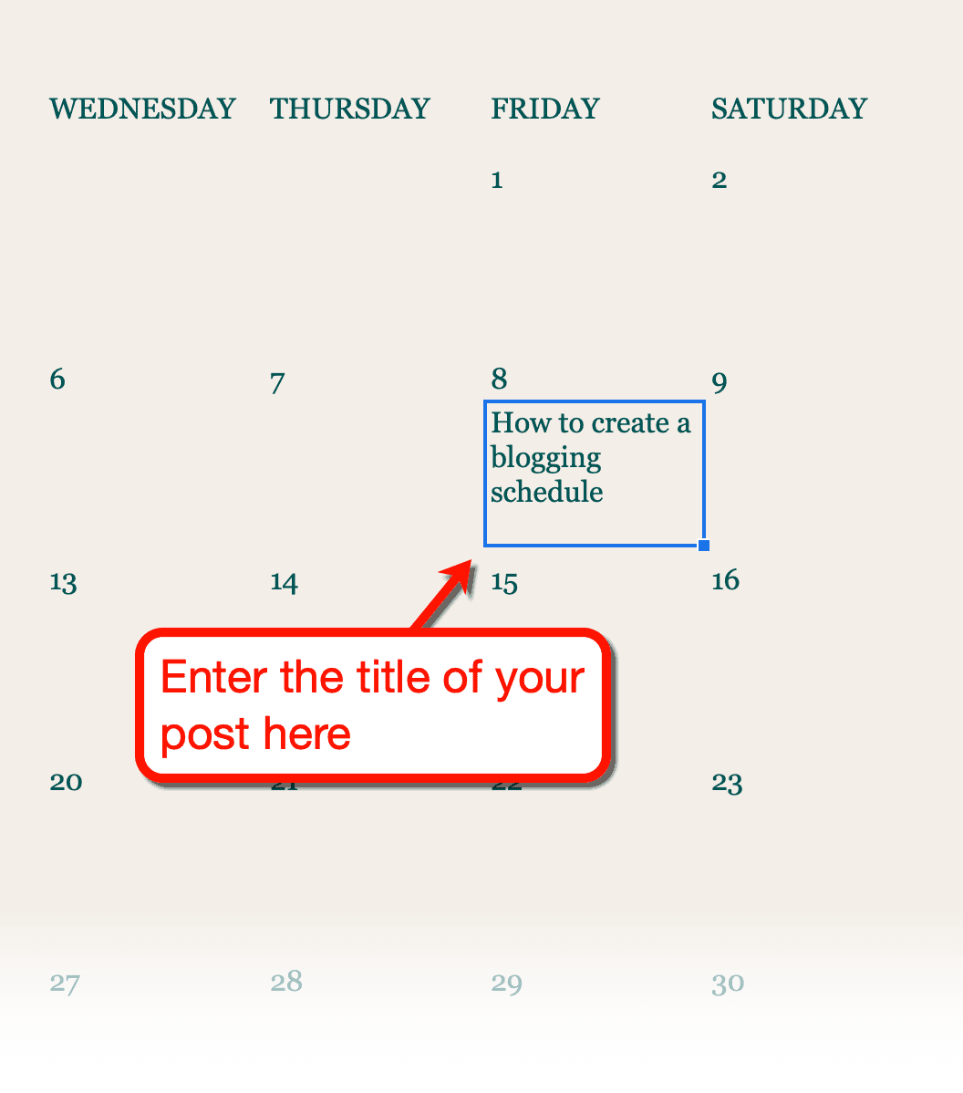 Adding Post to Calendar