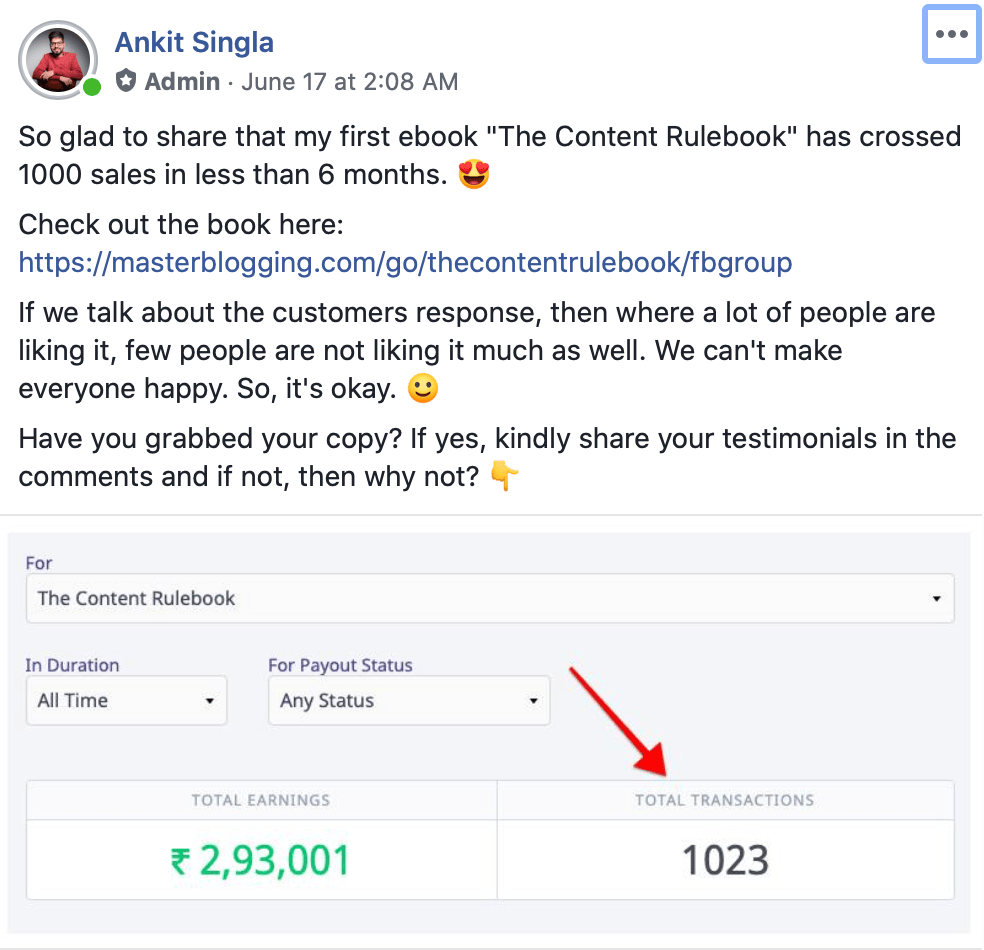 Facebook Master Blogging milestone