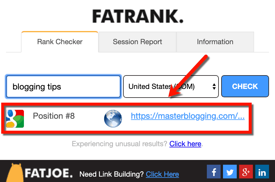 FATRANK Browser Extension Results