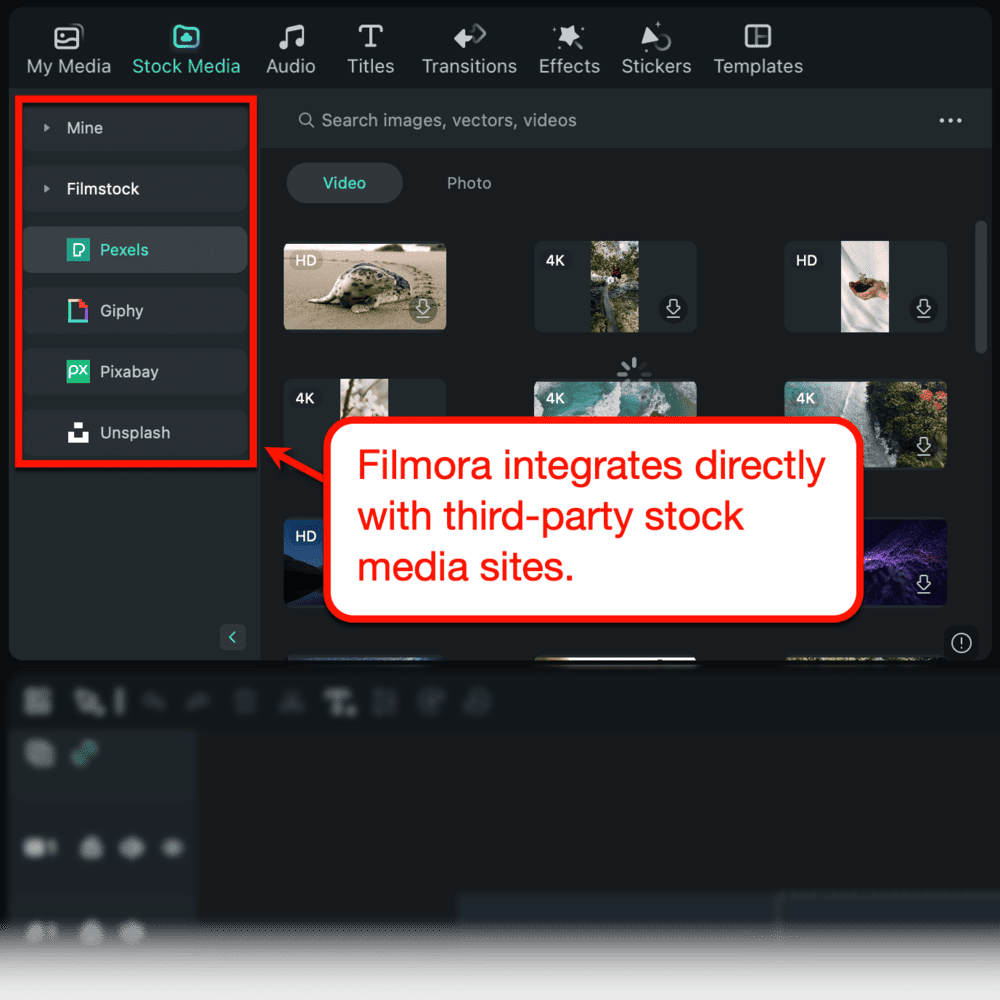 Filmora stock websites