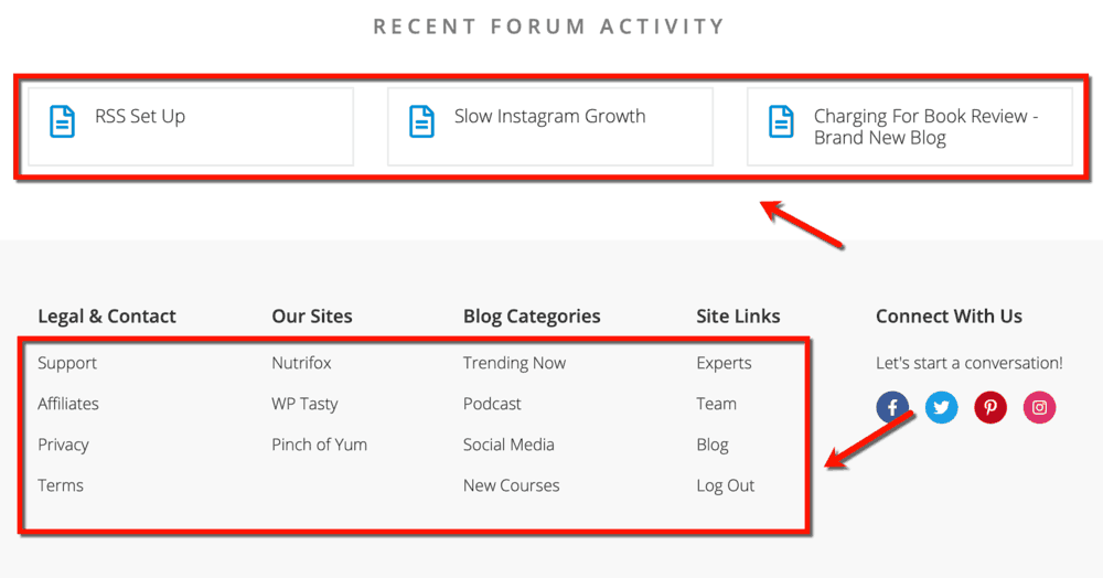 Footer Links and Resources