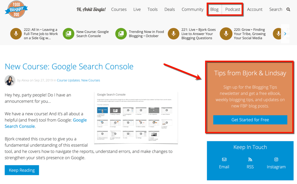 Food Blogger Pro Opt-In Form