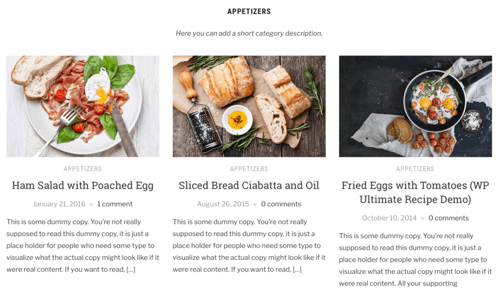 Foodica Grid Layouts