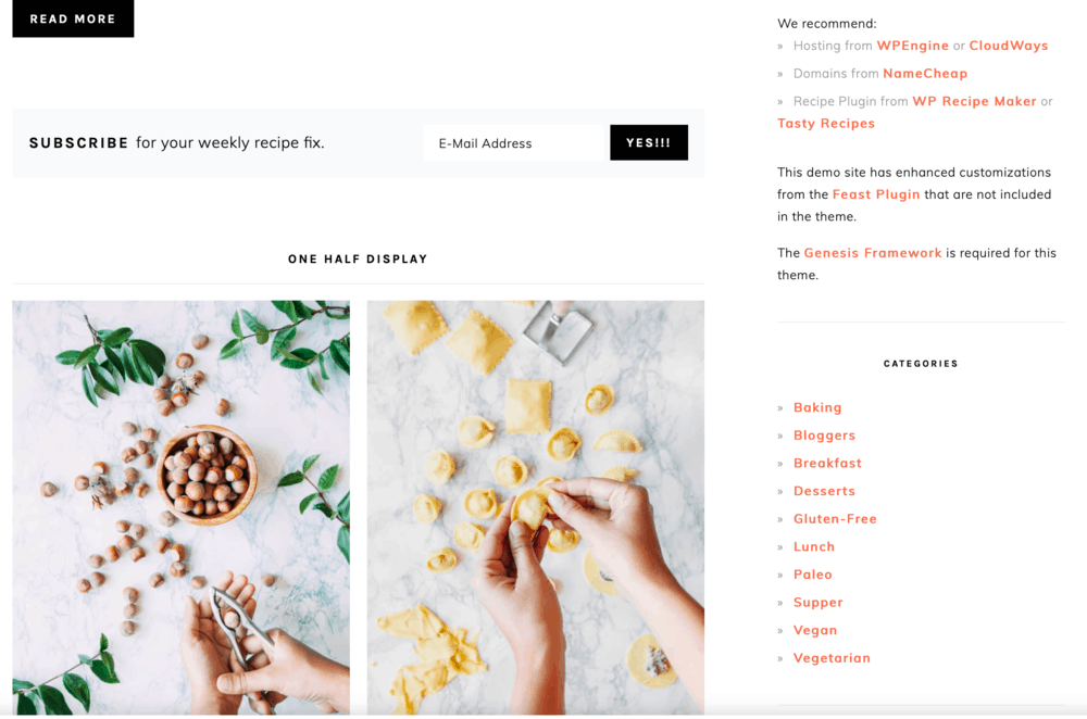 Foodie Pro Theme Default Layout