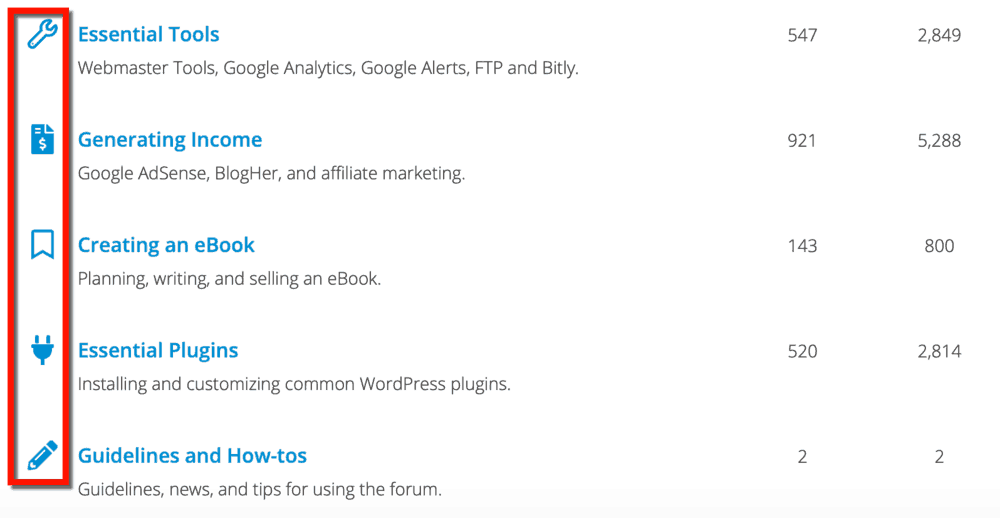 Forum Section Simple Icons