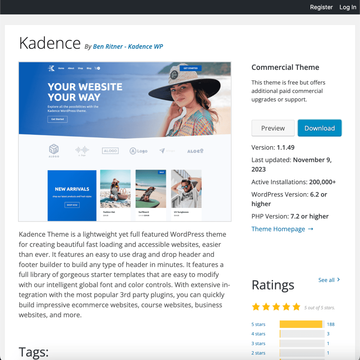 Free Kadence Theme