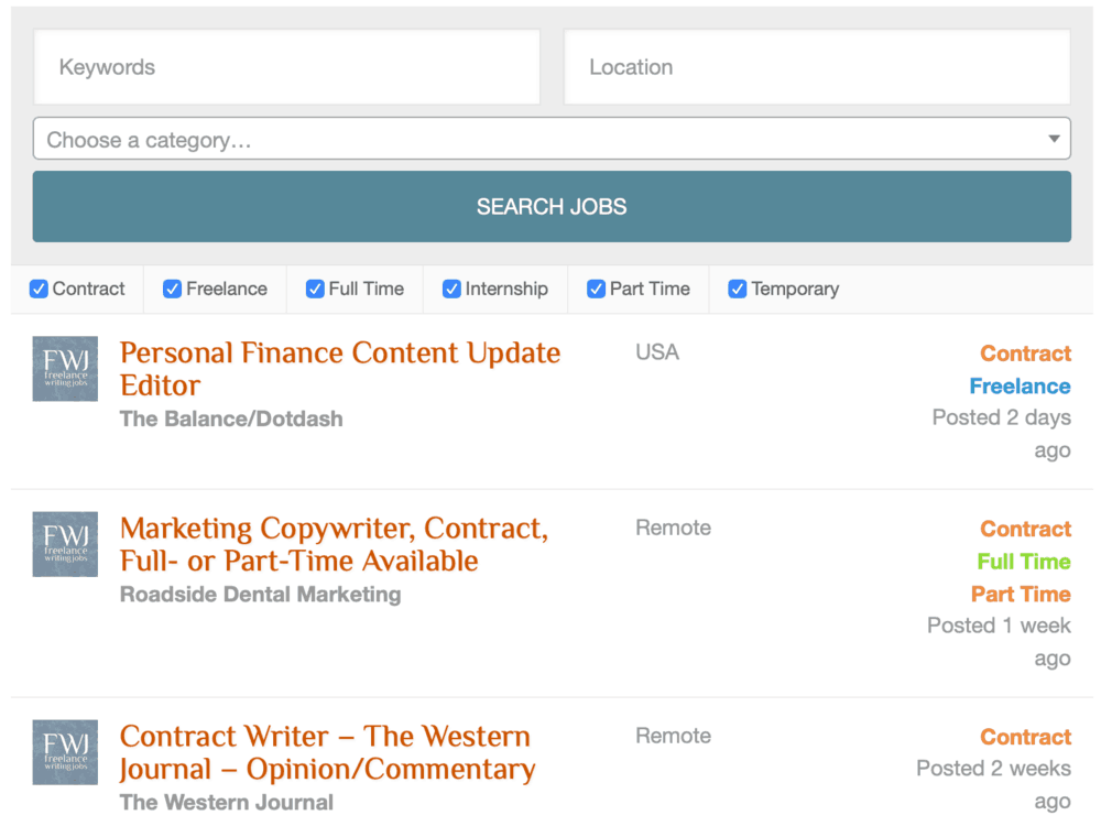 Freelance Writing Jobs Job Board