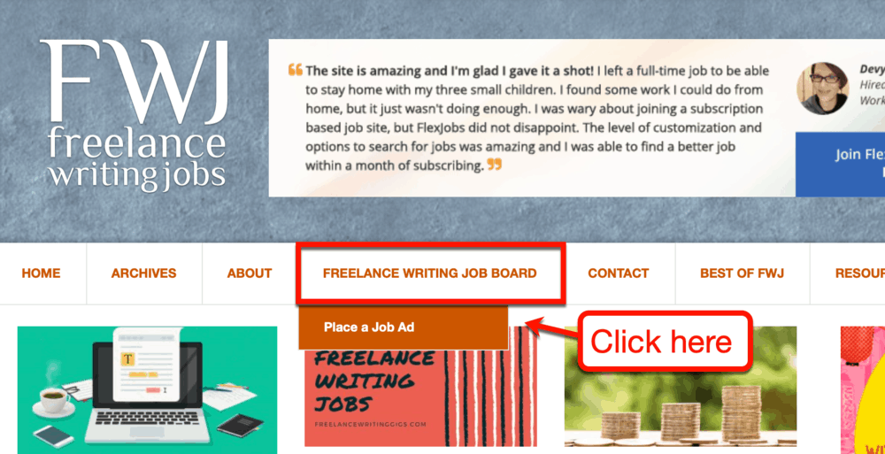 Placing a job ad on FWJ