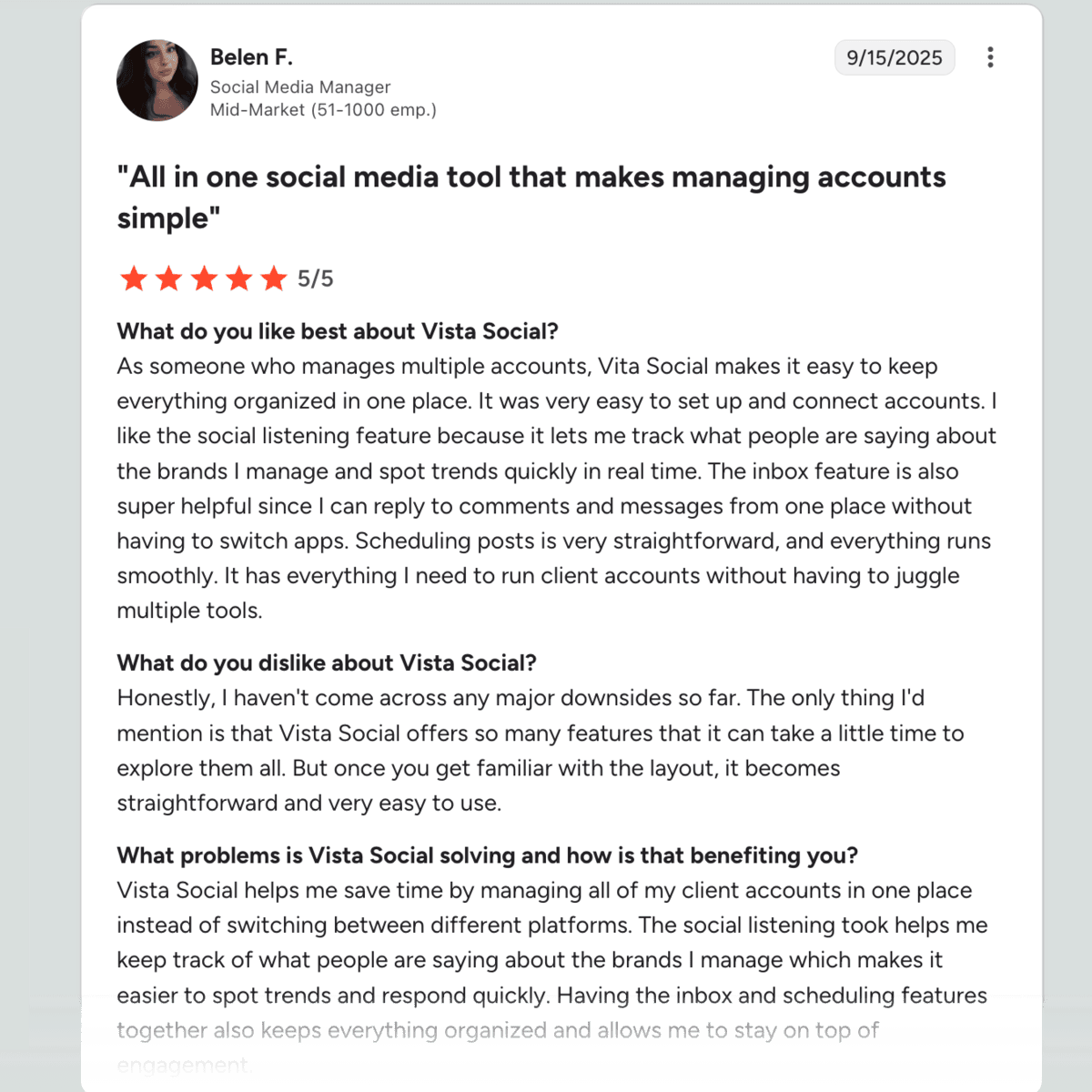 Vista Social G2 Review