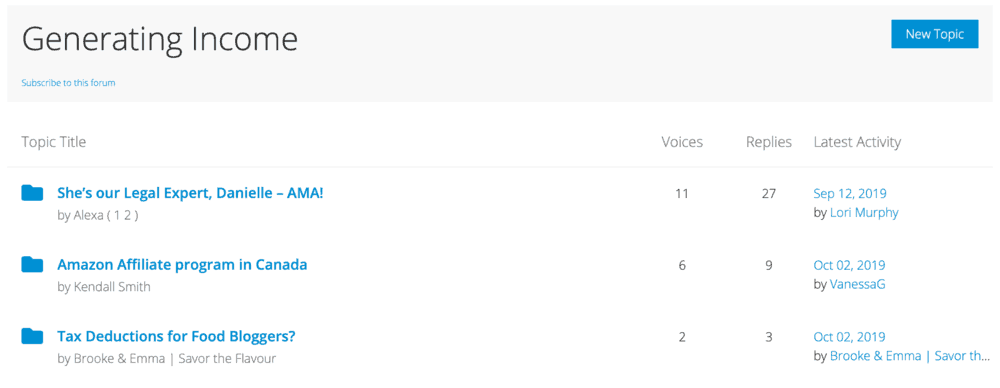 Generating Income Forum