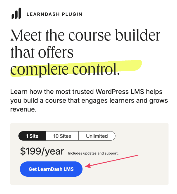 LearnDash plans and pricing