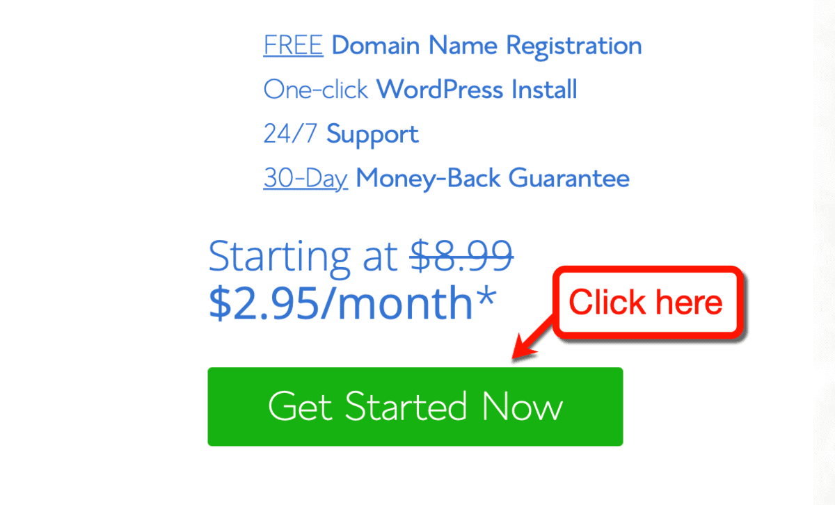WordPress Get Started Now Button