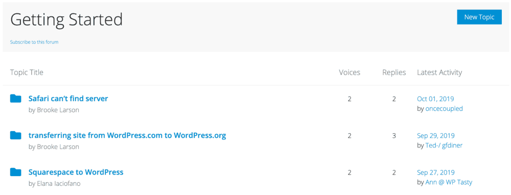 Getting Started Forum