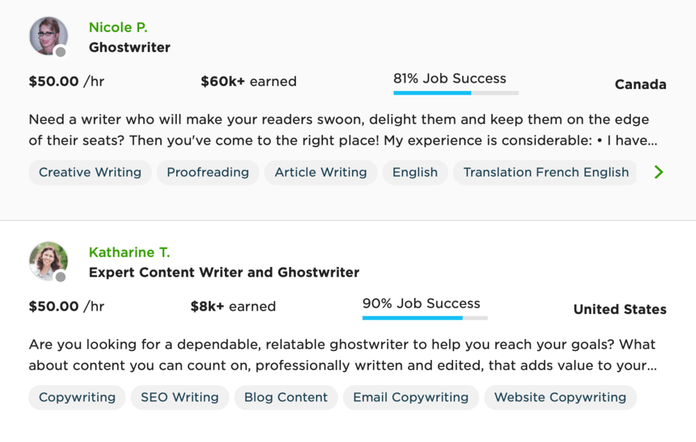 Ghostwriters for hire