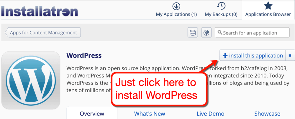 GoDaddy Installatron
