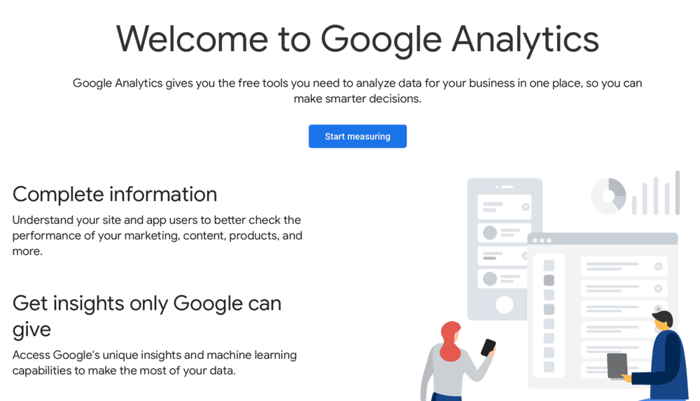 Google Analytics Welcome Page
