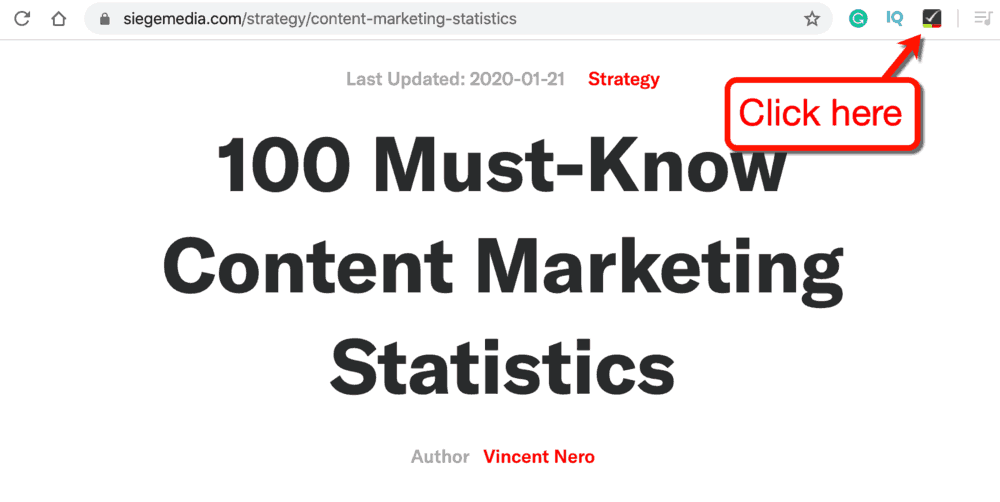 Google Chrome Check My Links Button