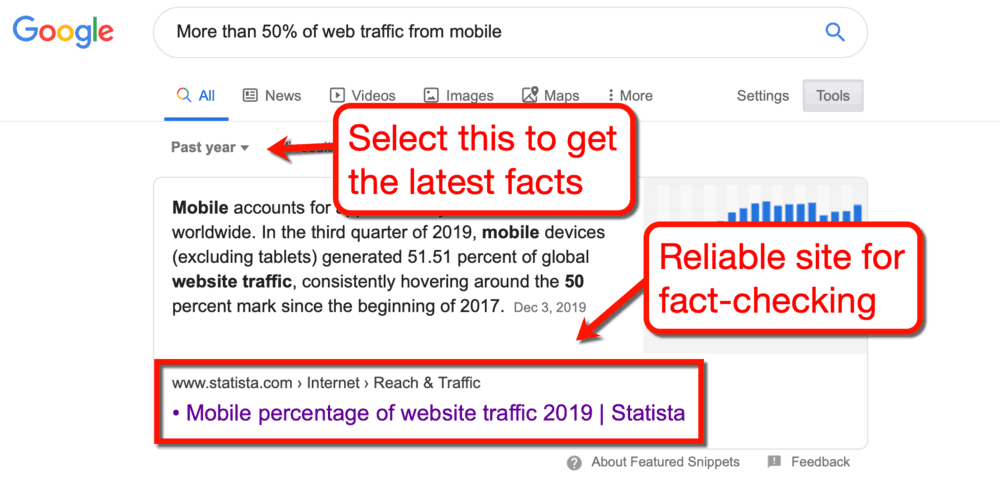 Google Past Year Filter
