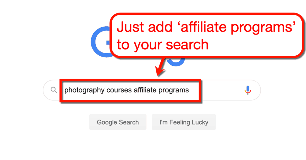 Google Search Photography Affiliate Programs