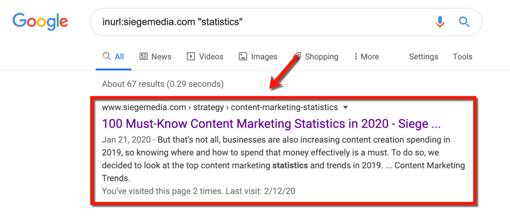 Google Search Siege Media SERP