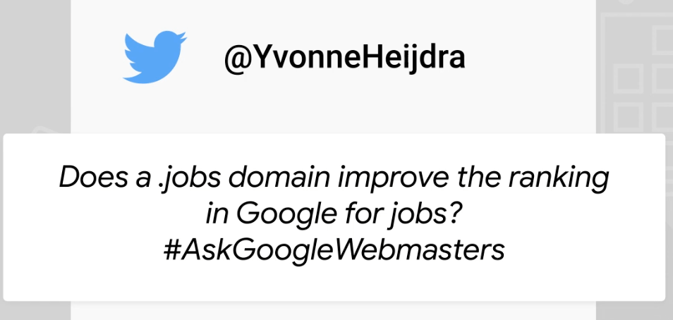 Google Webmasters question on Twitter