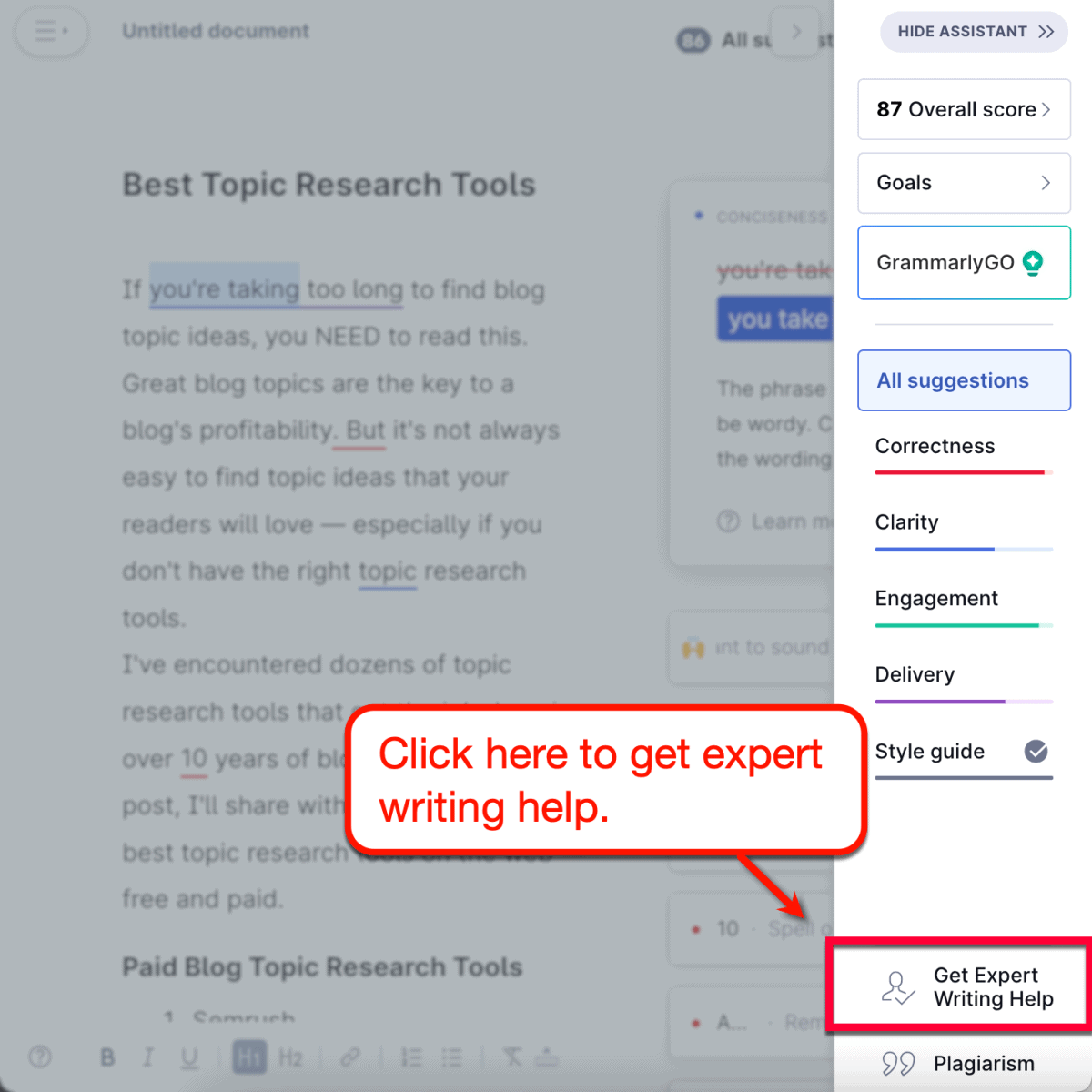 Hiring human proofreaders through Grammarly.