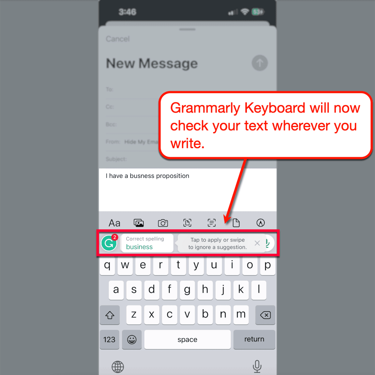 Grammarly Keyboard automatic detection