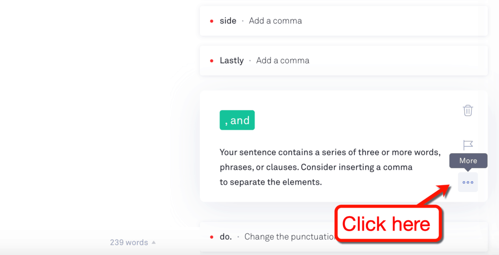 Grammarly More Button
