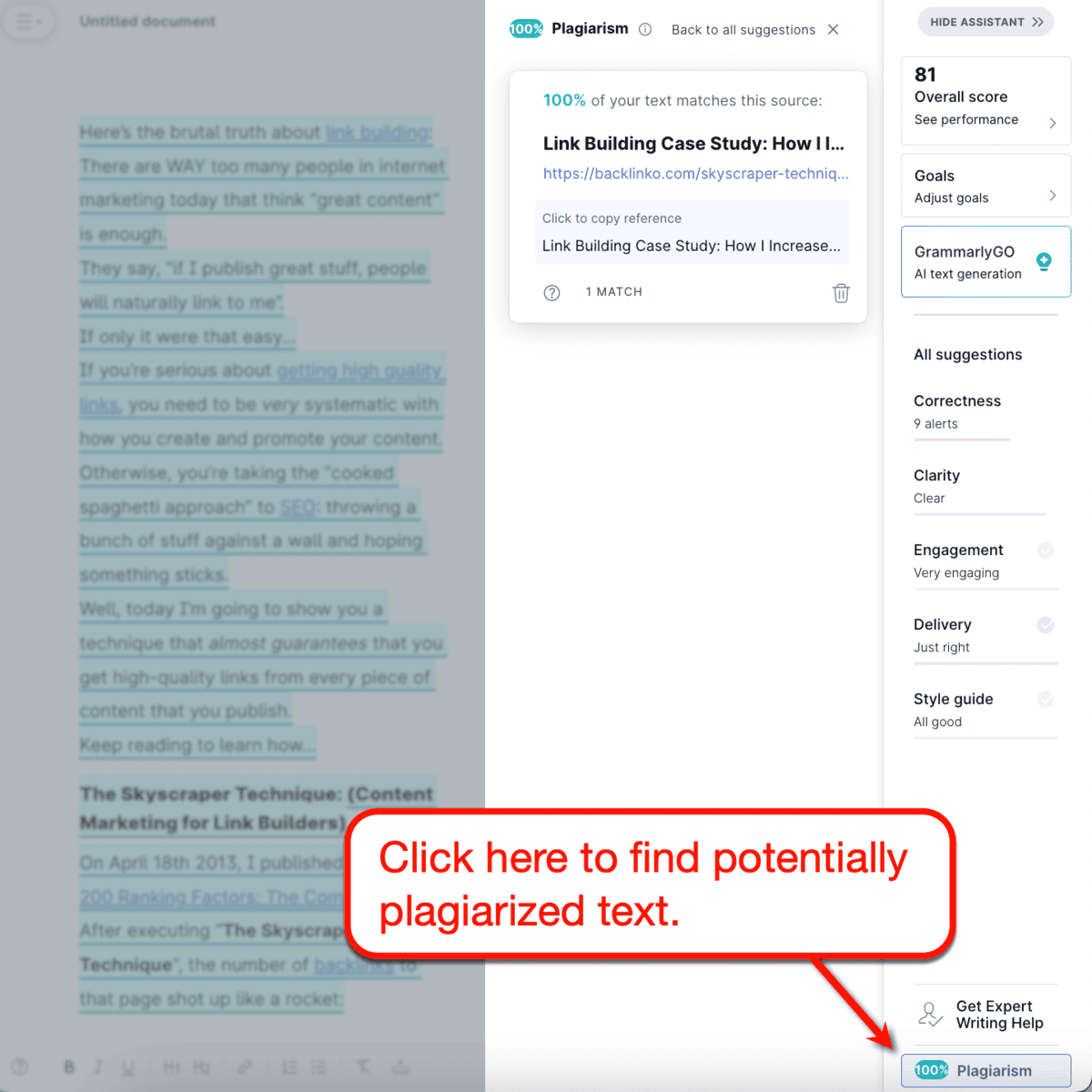 Grammarly Plagiarism Checker