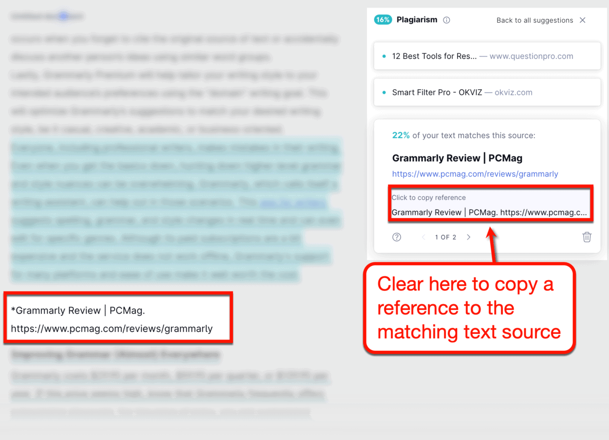 Grammarly Plagiarism Checker Citation Suggestion