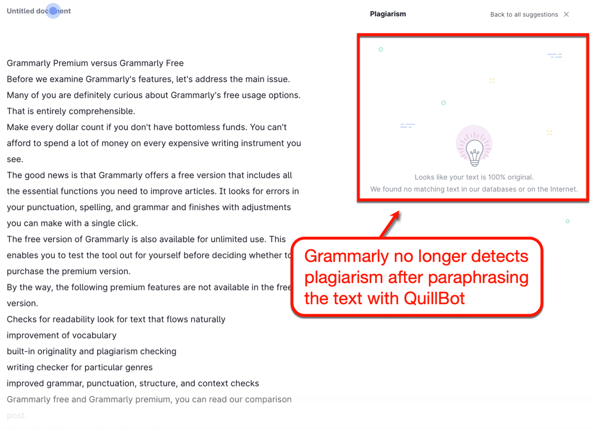 Grammarly No Plagiarism Detected