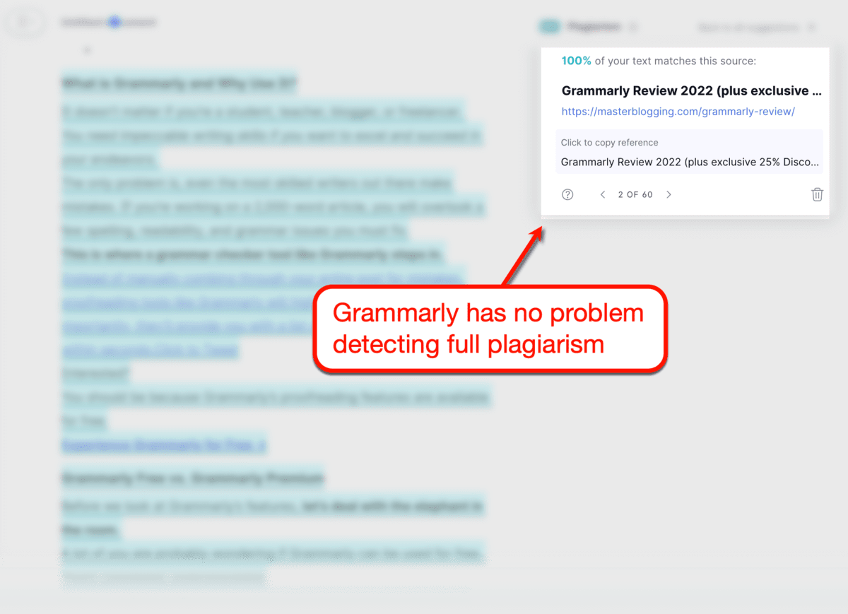 Grammarly 100% plagiarism