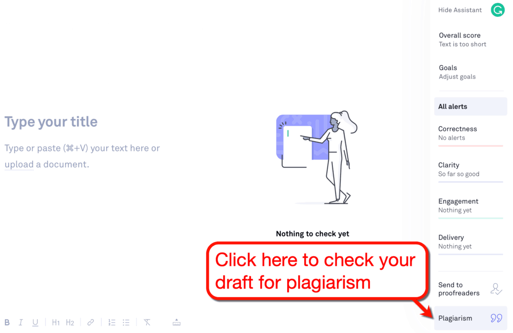 Grammarly Plagiarism Button