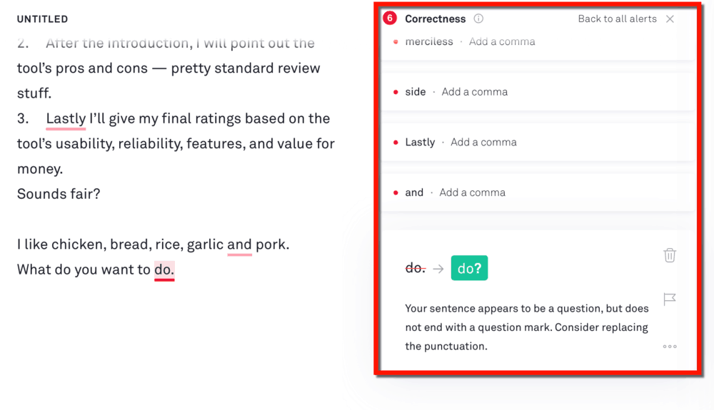 Grammarly Extra Punctuation Errors