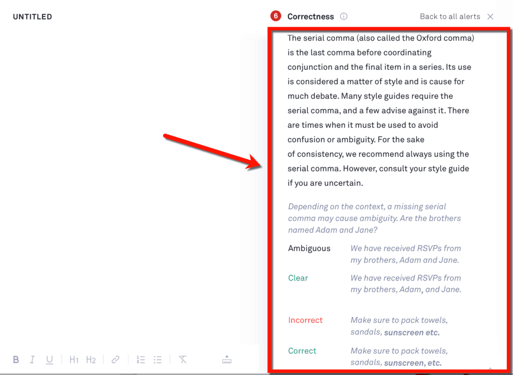 Grammarly Correction Explanation
