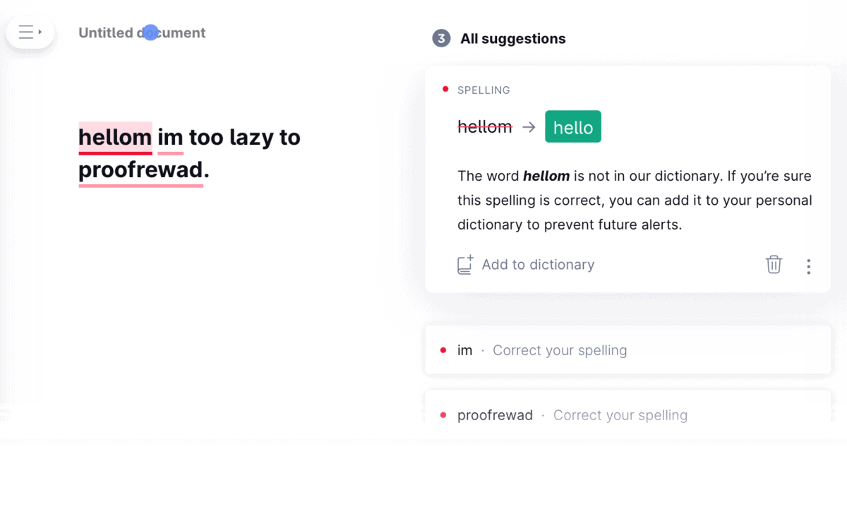 Grammarly Suggestions