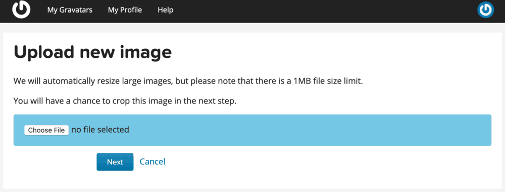 Uploading a Gravatar Image