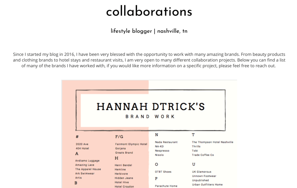 Hannah Dtrick Collaborations Page