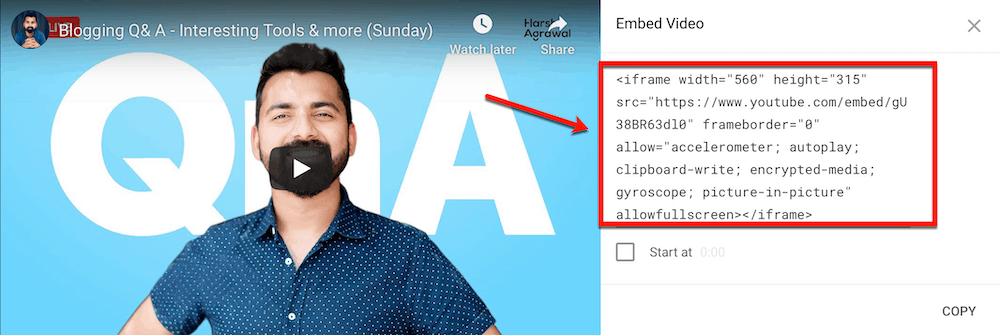Harsh Agrawal embed video code