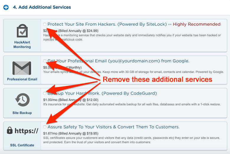 Hostgator additional services