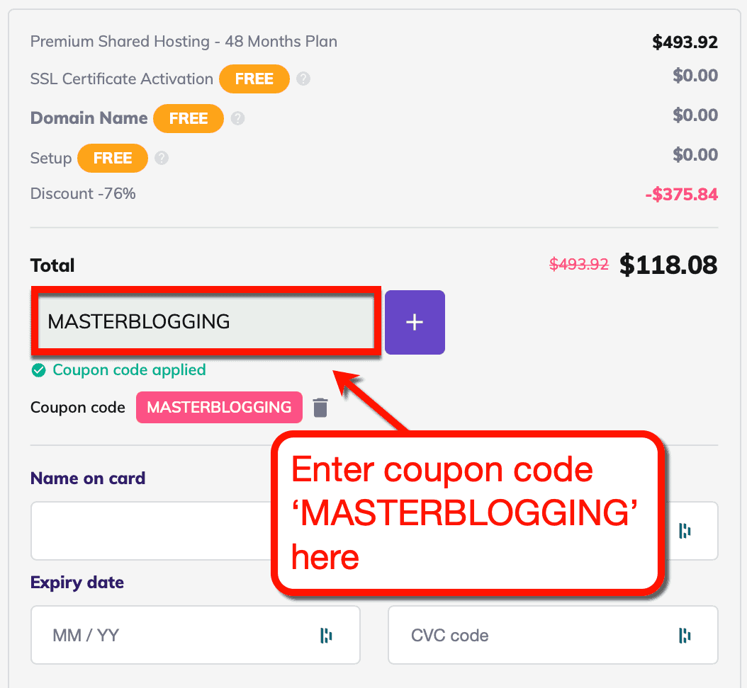 Hostinger MasterBlogging Coupon
