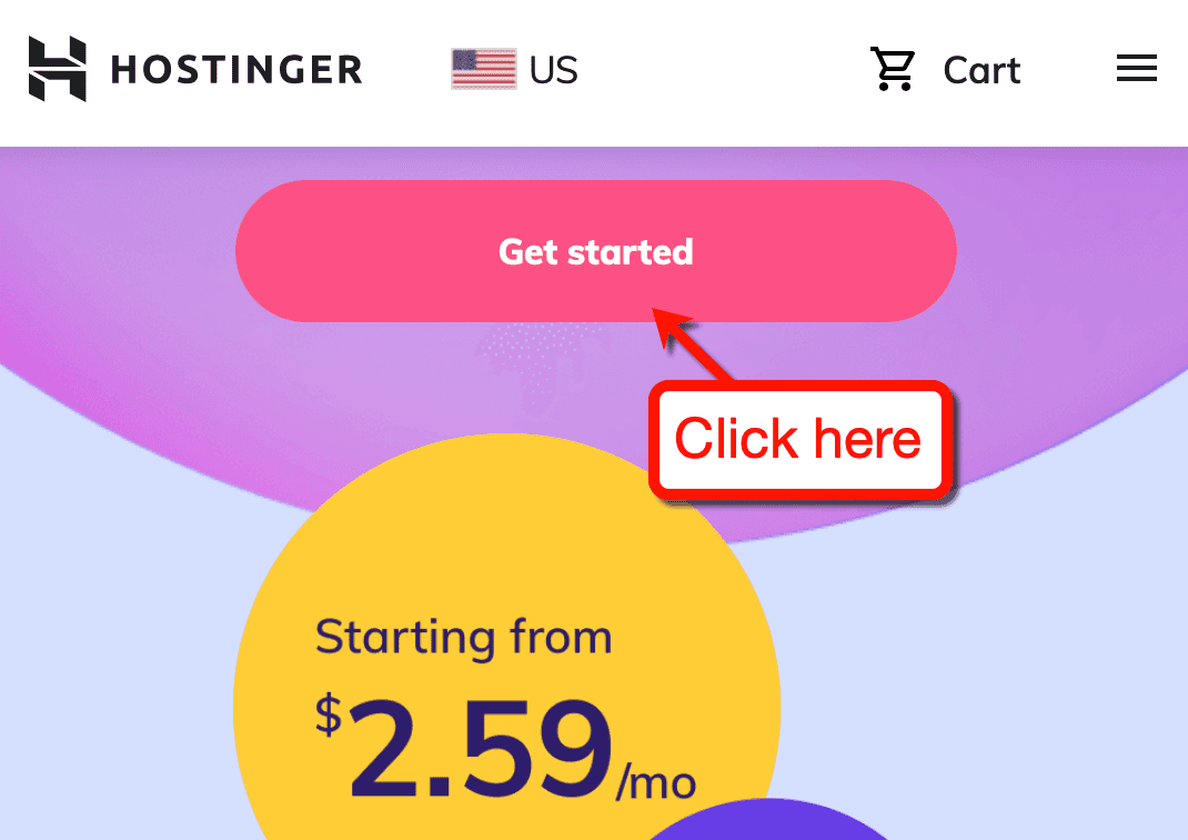 Hostinger Get Started Button