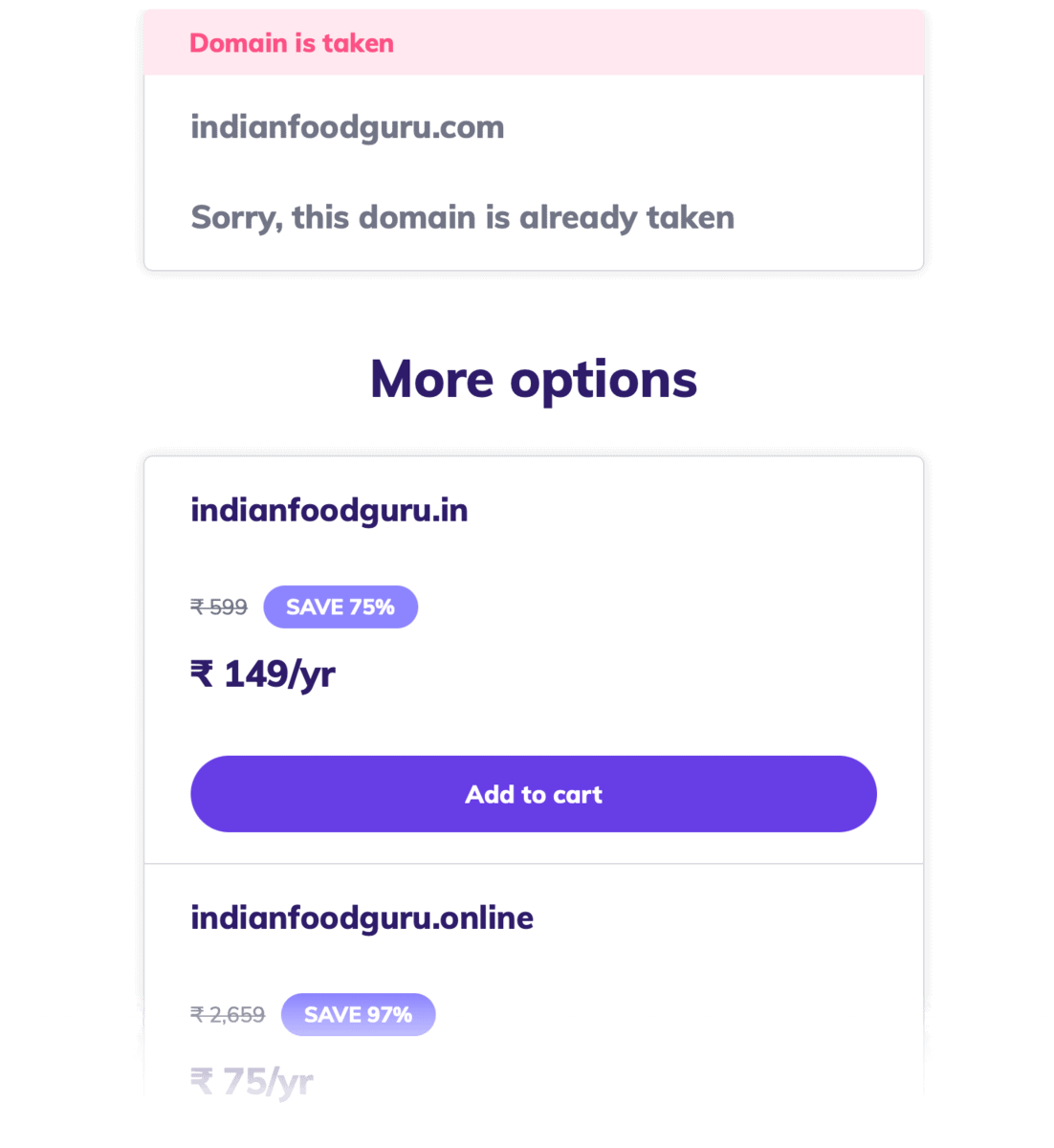 Hostinger Domain Taken Alert